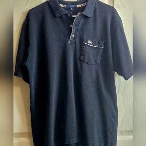 Burberry London Men's Black Pocketed Polo Shirt